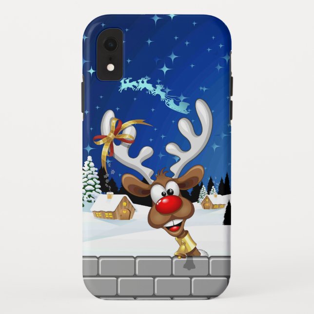 Capa Para iPhone, Case-Mate Funny Reindeer Peeking Christmas Meme  (Verso)