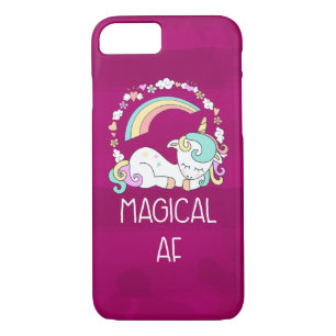 Capa iPhone 8/ 7 Funny Unicorn dizendo magia AF