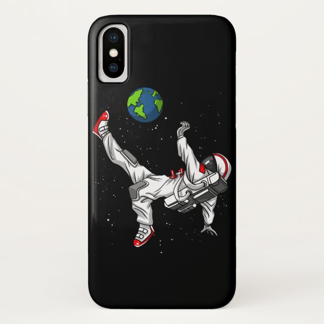 Capa Para iPhone, Case-Mate Futebol do futebol do astronauta do espaço cósmico (Verso)