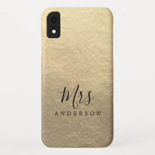 Capa Para iPhone Da Case-Mate Futura Sra Champagne Dourada Chic Script Bride
