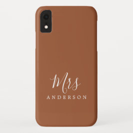 Capa Para iPhone Da Case-Mate Futuro, Sra. TerraCotta Chic Script Bride
