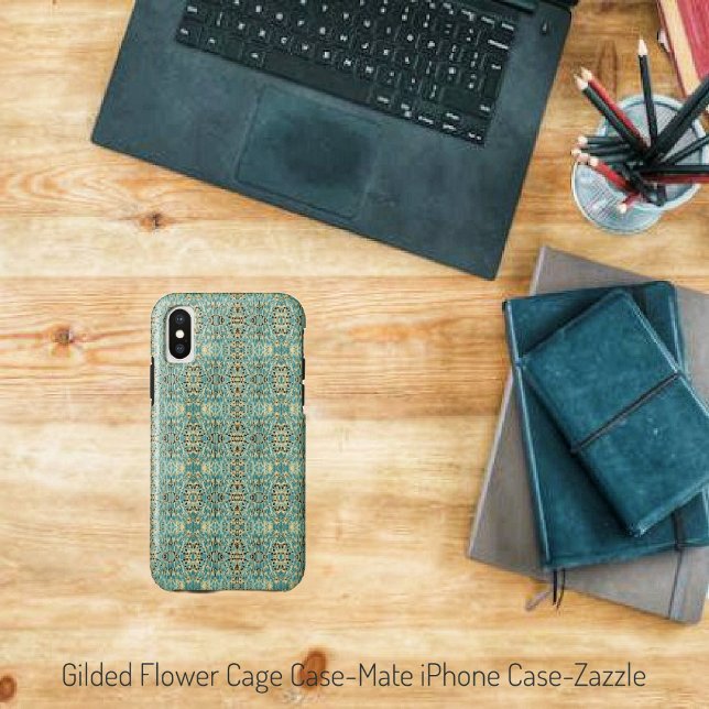 Capa Para iPhone, Case-Mate Gaiola de Flor Dourada (Criador carregado)