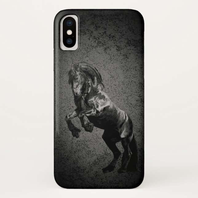 Capa Para iPhone, Case-Mate Garanhão preto do frisão, a beleza preta, cavalo (Verso)