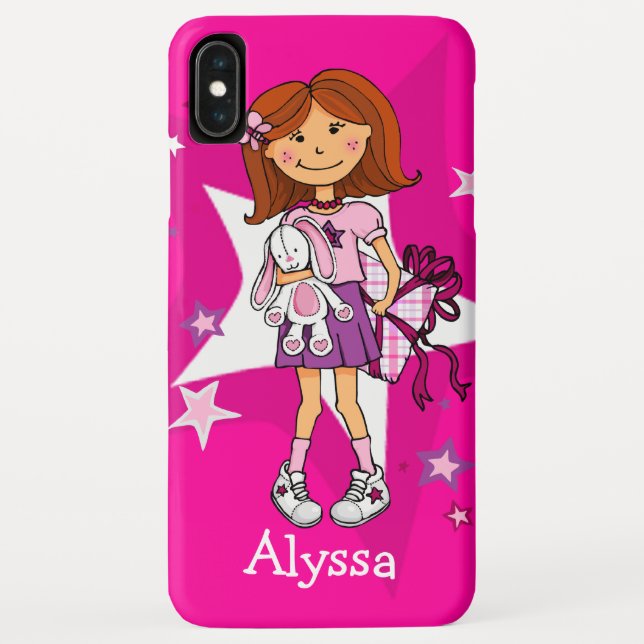 Capa Para iPhone, Case-Mate Garota com presente e coelho branco fofo, caso ros (Verso)