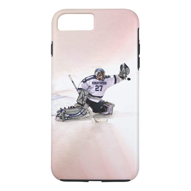 Capa Para iPhone, Case-Mate Gateiro De Hóquei No Gelo Com Seu Nome Desenhando (Verso)