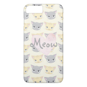 Capa iPhone 8 Plus/7 Plus Gatinho Bonito Face Patterno Meow Case