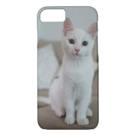 Capa iPhone 8/ 7 Gato branco | Zazzle_Growth.