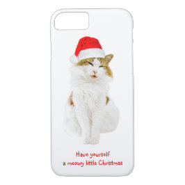 Capa iPhone 8/ 7 Gato com Papai noel