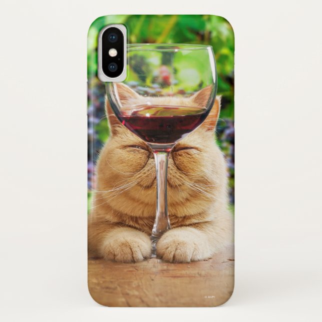 Capa Para iPhone, Case-Mate Gato com Vidro de Vinho (Verso)