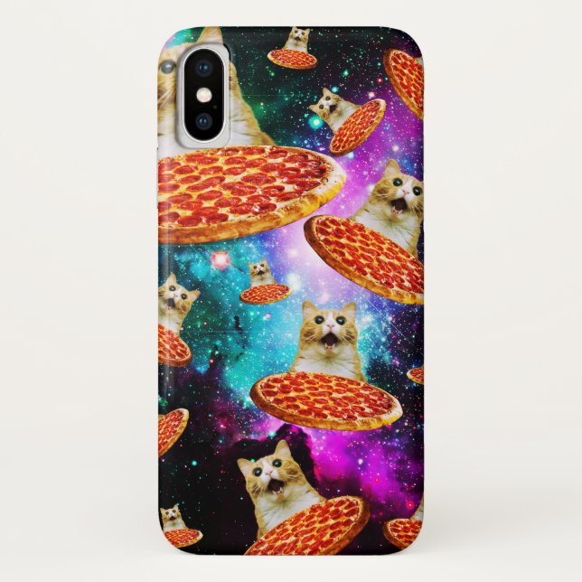 Capa Para iPhone, Case-Mate Gato de pizza espacial engraçado (Verso)