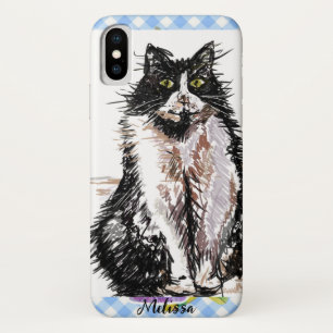 Capa Para iPhone Da Case-Mate Gato de Tuxedo Gato Bonito Desenho Negra e Branca