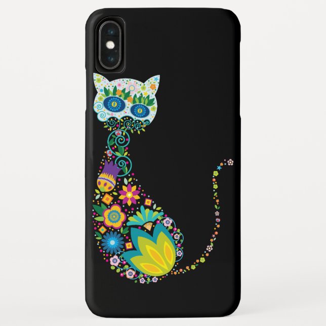 Capa Para iPhone, Case-Mate Gato Floral Colorido (Verso)
