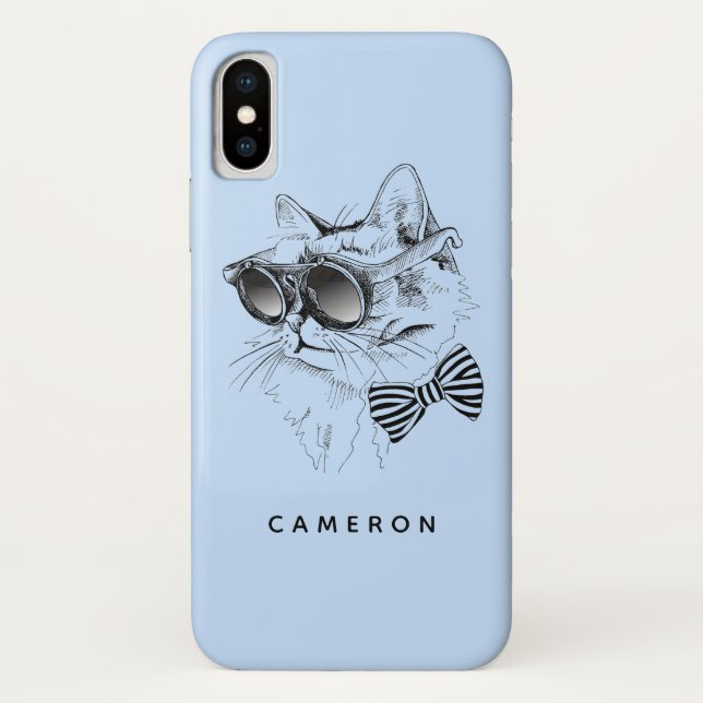 Capa Para iPhone, Case-Mate Gato legal | Adicione seu nome (Verso)