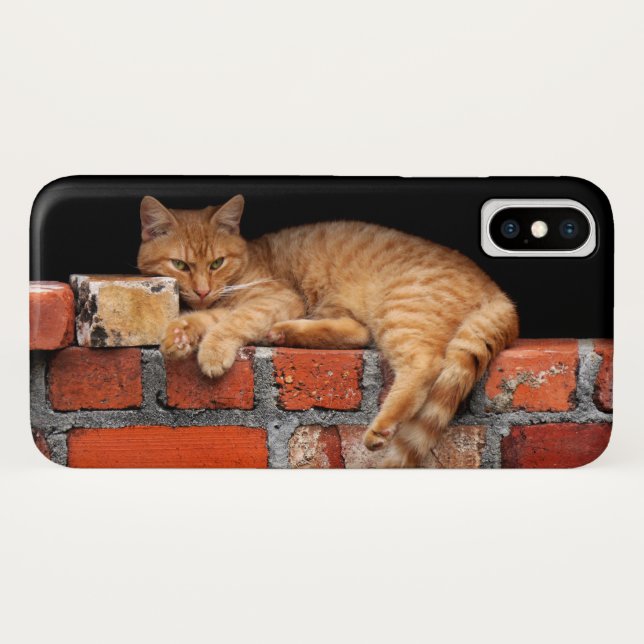 Capa Para iPhone, Case-Mate Gato na Parede Brick (Verso (Horizontal))