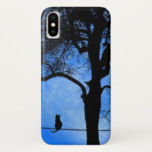 Capa Para iPhone Da Case-Mate Gato numa Lua Azul Fio