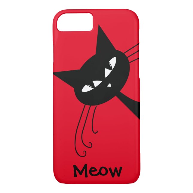 Capa Para iPhone, Case-Mate Gato preto engraçado subtil felino (Verso)