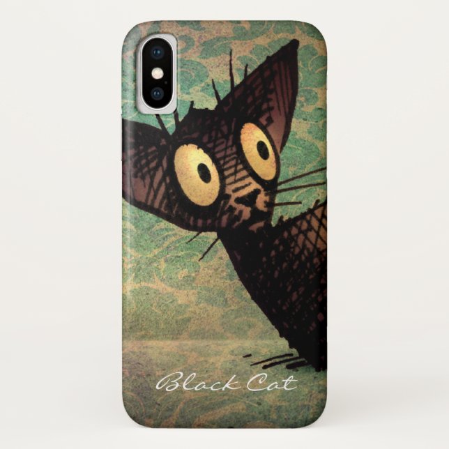Capa Para iPhone, Case-Mate Gato preto oriental bonito engraçado de Shorthair (Verso)