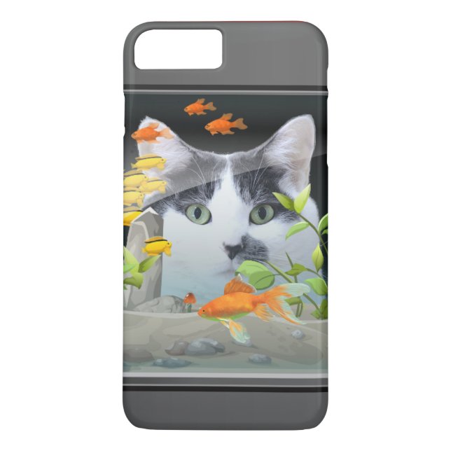 Capa Para iPhone, Case-Mate Gato que espreita no aquário (Verso)