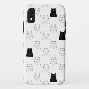 Capa Para iPhone Da Case-Mate Gatos bonitos - pretos & teste padrão branco