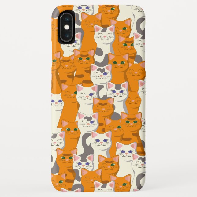 Capa Para iPhone, Case-Mate Gatos brancos e gengibres padrão olhos verdes olho (Verso)