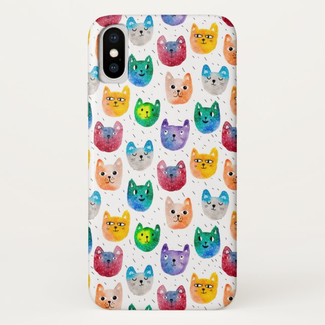 Capa Para iPhone, Case-Mate Gatos com aquarelas e amigos (Verso)