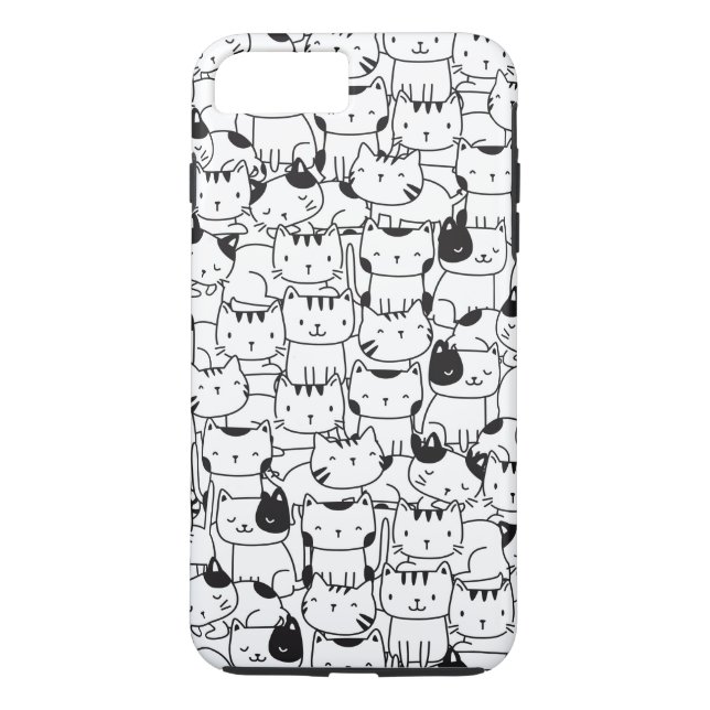 Capa Para iPhone, Case-Mate Gatos Pretos e Brancos Fofos (Verso)