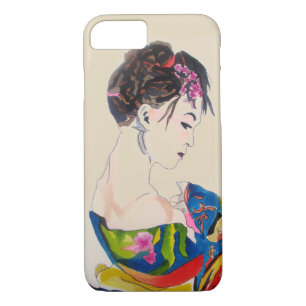 Capa Para iPhone Da Case-Mate Geisha japonesa com quimono azul
