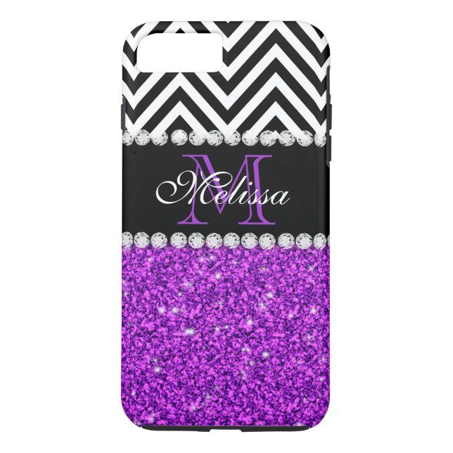 CAPA PARA iPhone, Case-Mate  GELO PURPER BLACK CHEVRON MONOGRAMMED (Verso)