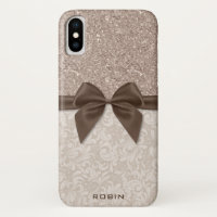 Gemas esmagadas de Champagne, damasco bege e fita