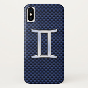 Capa Para iPhone Da Case-Mate Gemini Zodiac - Sinal de Marinho Azul Fibra Impres