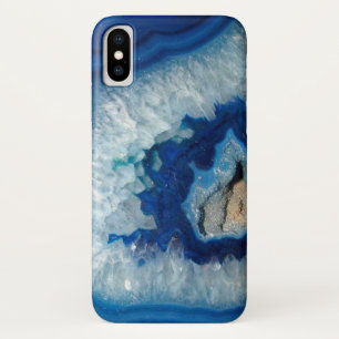 Capa Para iPhone X Geodo de Agata Azul de Apphire
