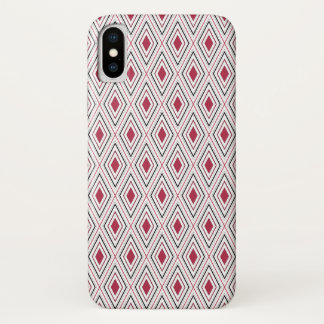Capa Para iPhone Da Case-Mate Geometria de diamante vermelho preto e branco