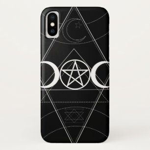 Capa Para iPhone Da Case-Mate Geometria do Triplo Lua Pentagrama Preto e Branco