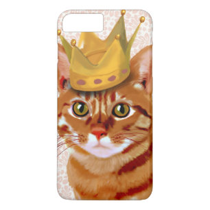 Capa iPhone 8 Plus/7 Plus Ginger Cat com Retrato Coroa