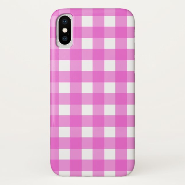 Capa Para iPhone, Case-Mate Gingham rosa (Verso)