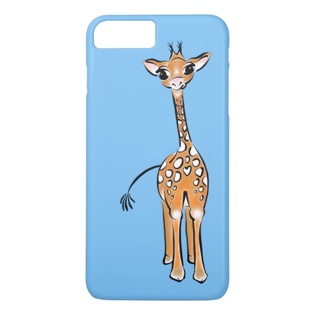 Capa Para iPhone, Case-Mate Girafa bonita - azul bebê (Verso)