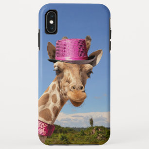 Capa Para iPhone Da Case-Mate Girafa de chapéu cor-de-rosa brilhante