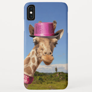 Capa Para iPhone Da Case-Mate Girafa de chapéu cor-de-rosa brilhante