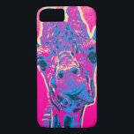 Capa iPhone 8/ 7 Girafa Engraçada Esticando sua língua<br><div class="desc">Uma pose engraçada de uma girafa fofinha - destacando sua língua! Cores néon alegres e engraçadas de rosa e azul. Tem uma graça de sessenta e poucos anos que a arte de pop.</div>