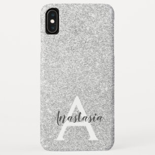 Capa Para iPhone Da Case-Mate Girar Glam Silver Glitter Desencadeia Nome do Mono