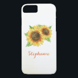 Capa iPhone 8/ 7 Girassóis Aquarela<br><div class="desc">Este cobrir de girassol é o presente perfeito para uma noiva, dama de honra, mãe ou um amigo especial. Personalize-o com um nome. Este produto faz parte da Coleção de Casamentos por Aquarela de Girassol, que inclui uma série de papelaria de casamento e presentes de noiva que incluem esta design....</div>