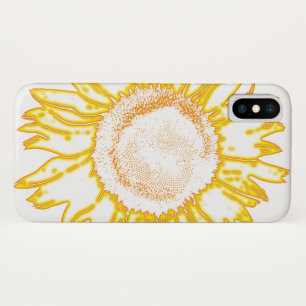 Capa Para iPhone X Girassol amarelo de néon