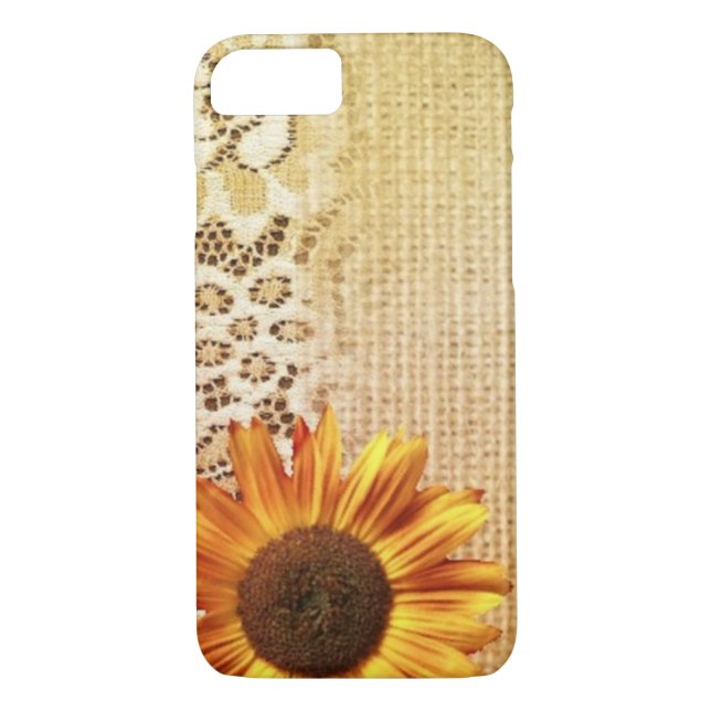 Capa Para iPhone, Case-Mate girassol feminino rústico de serapilheira do laço (Verso)