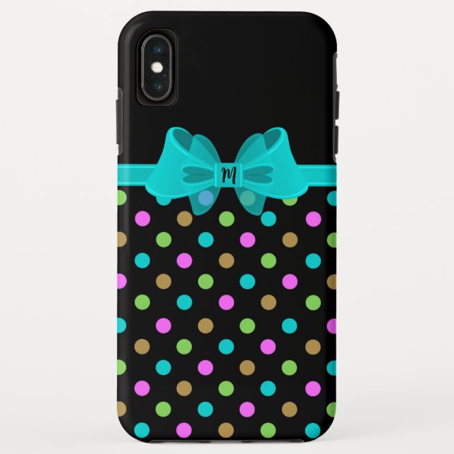 Capa Para iPhone, Case-Mate Girly Chic Bolinhas Monograma (Verso)