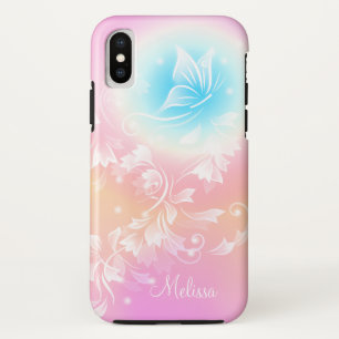 Capa Para iPhone X Girly Cute Floral Fantasy Monograma