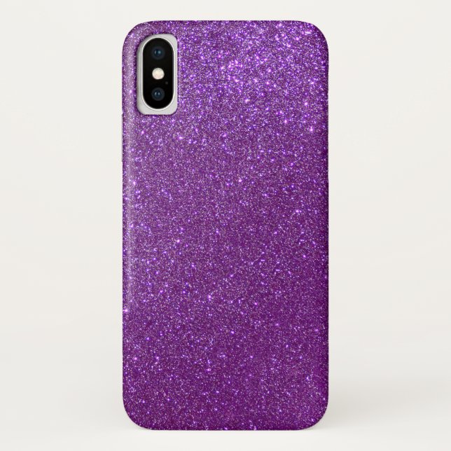 Capa Para iPhone, Case-Mate Girly Sparkly Royal Purple Glitter (Verso)