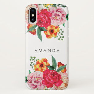 Capa Para iPhone Da Case-Mate Girly TRENDY Watercolor Peony Flor seu nome