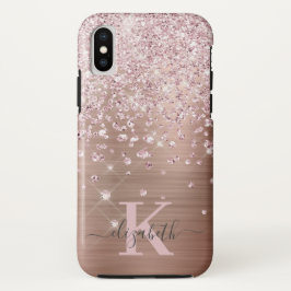 Capa Para iPhone Da Case-Mate Glam Bling Rosa Dourado Diamond Confetti Monograma
