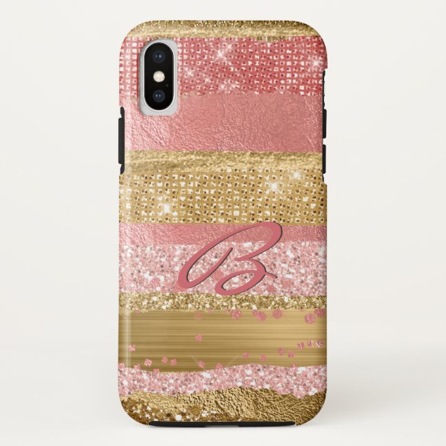 Capa Para iPhone, Case-Mate Glam rosa e Dourado (Verso)