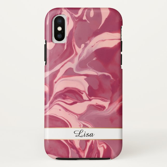 Capa Para iPhone, Case-Mate Glamor Red Velvet Marble (Verso)